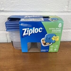Ziploc Meal Prep Containers, 8 Mini Square, Dishwasher Safe, Reusable
